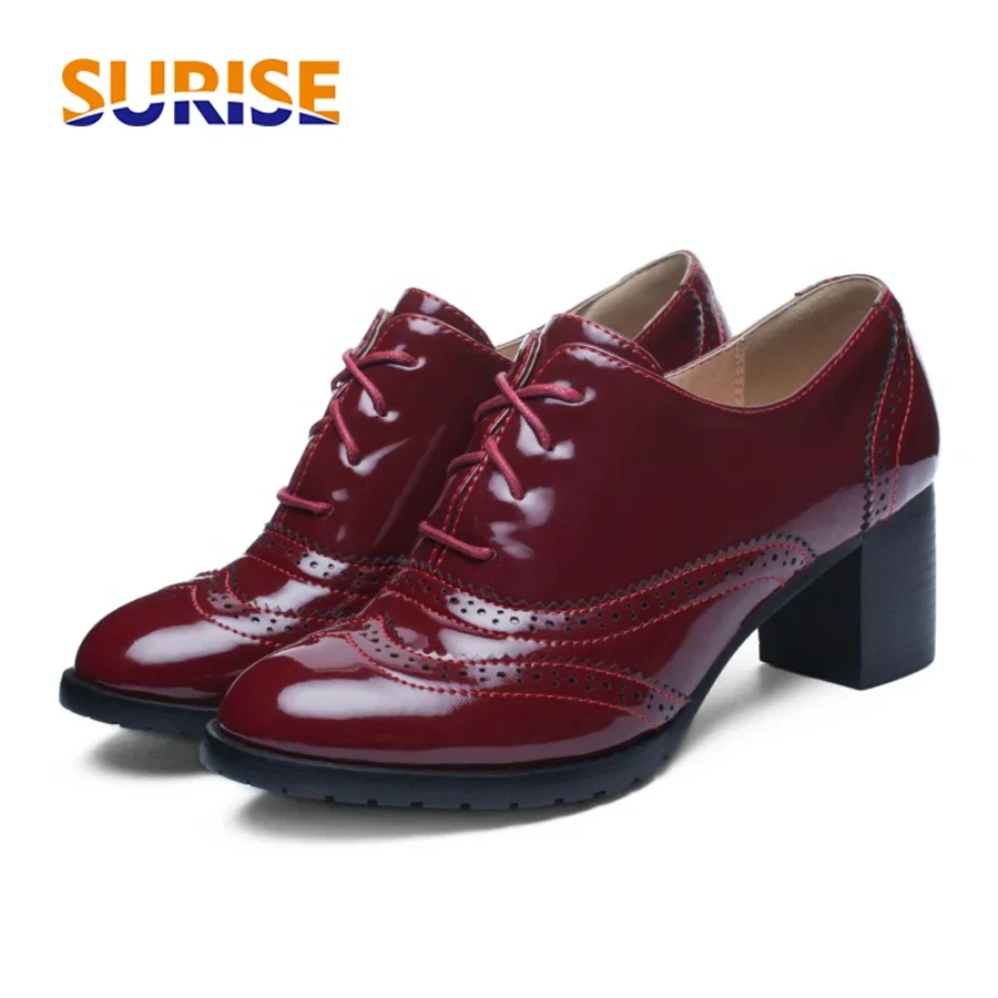Oxford Lace Up Women - İngiliz kadın oxfordlar mavi kırmızı siyah