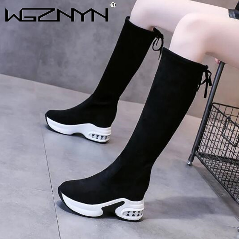 Knee High Boots Women - Kış Sıcak Tıknaz Platform Uzun Çizmeler