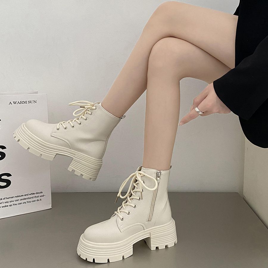 İngiliz tarzı, beyaz, kalın ta - Sock Boot Women incelemesi ve fiyatı