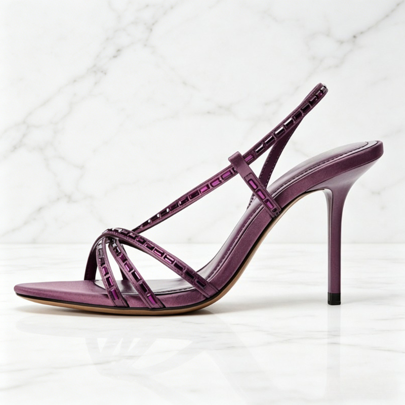 Mor Rhinestone Detaylı Topuklu - Women'S Shoes Quality incelemesi ve fiyatı