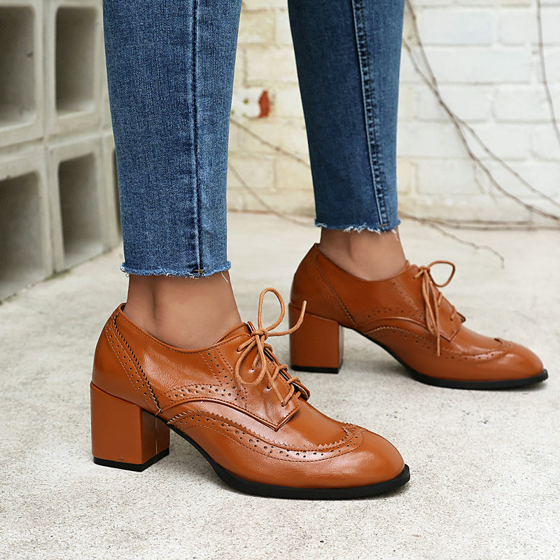 Artı Boyutu 36-48 Kahverengi S - Oxford Lace Up Women incelemesi ve fiyatı